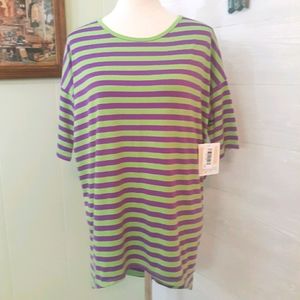 Lularoe stripe oversized tunic top XXS NWT *C4